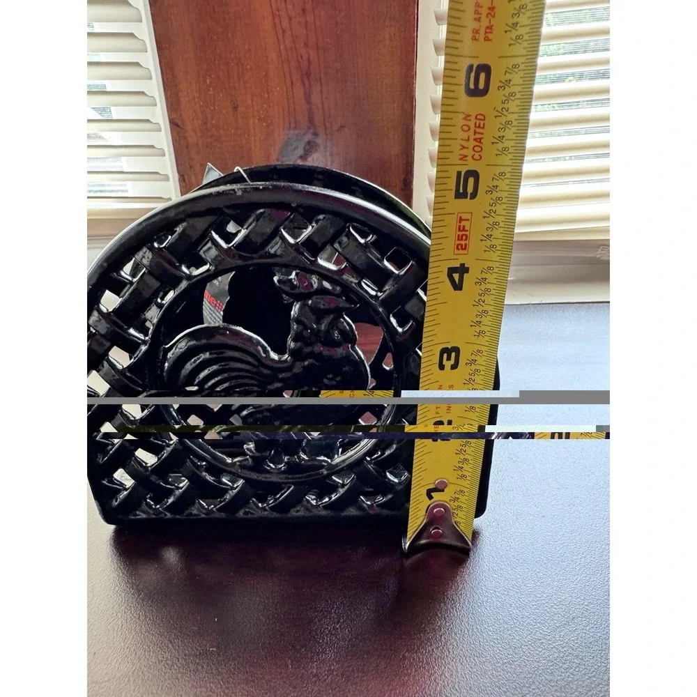Basics Cast Iron Rooster Napkin Holder Black Farmhouse Kitchen Table Decor